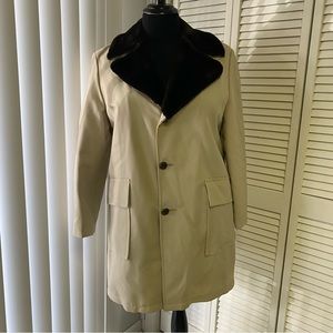 VINTAGE Faux Fur Lined Pea Coat JC Penny The Mens Shop Size 42 Regular USA